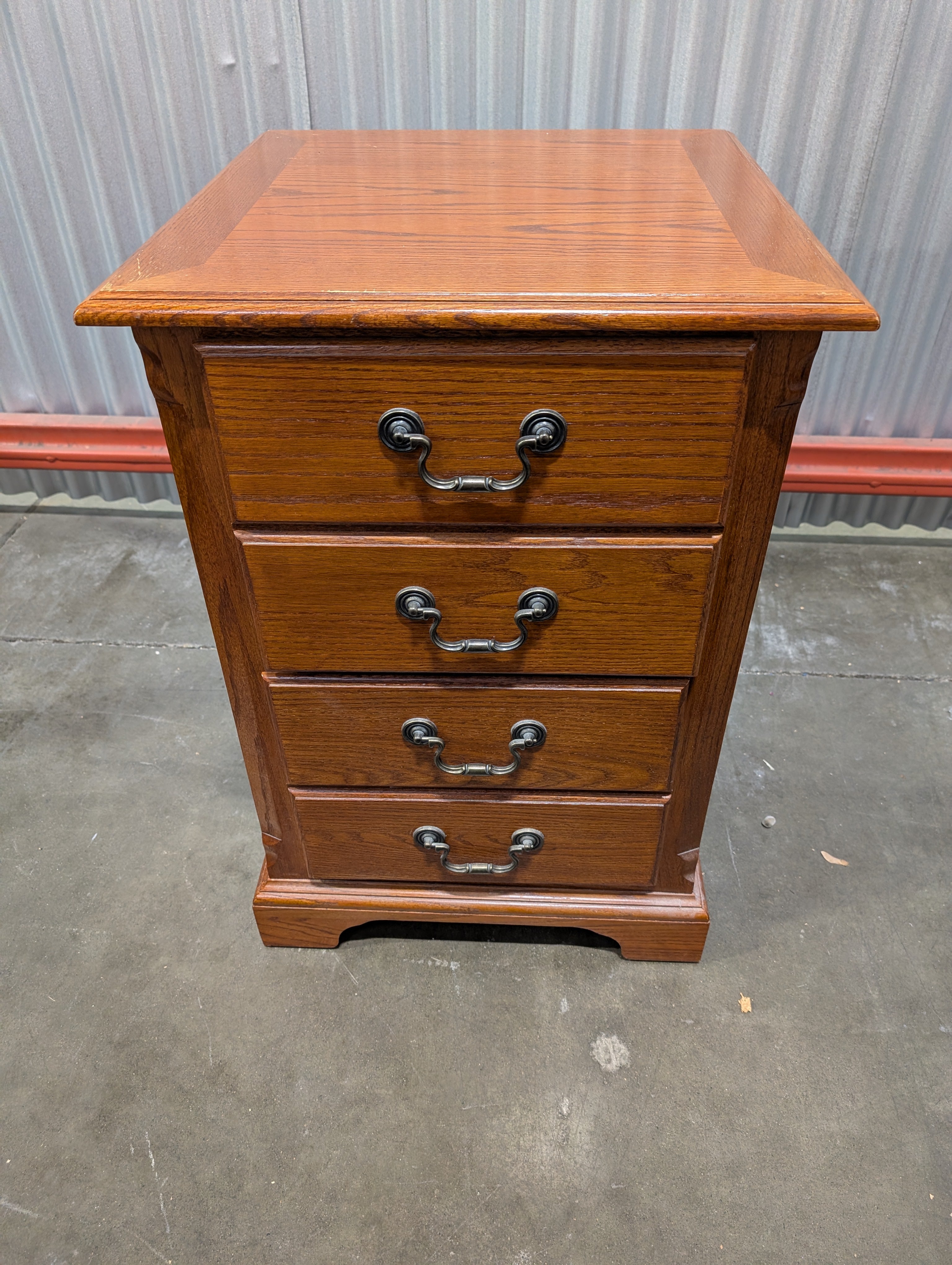 Two-Drawer Wooden file cabinet with Ornate Pulls