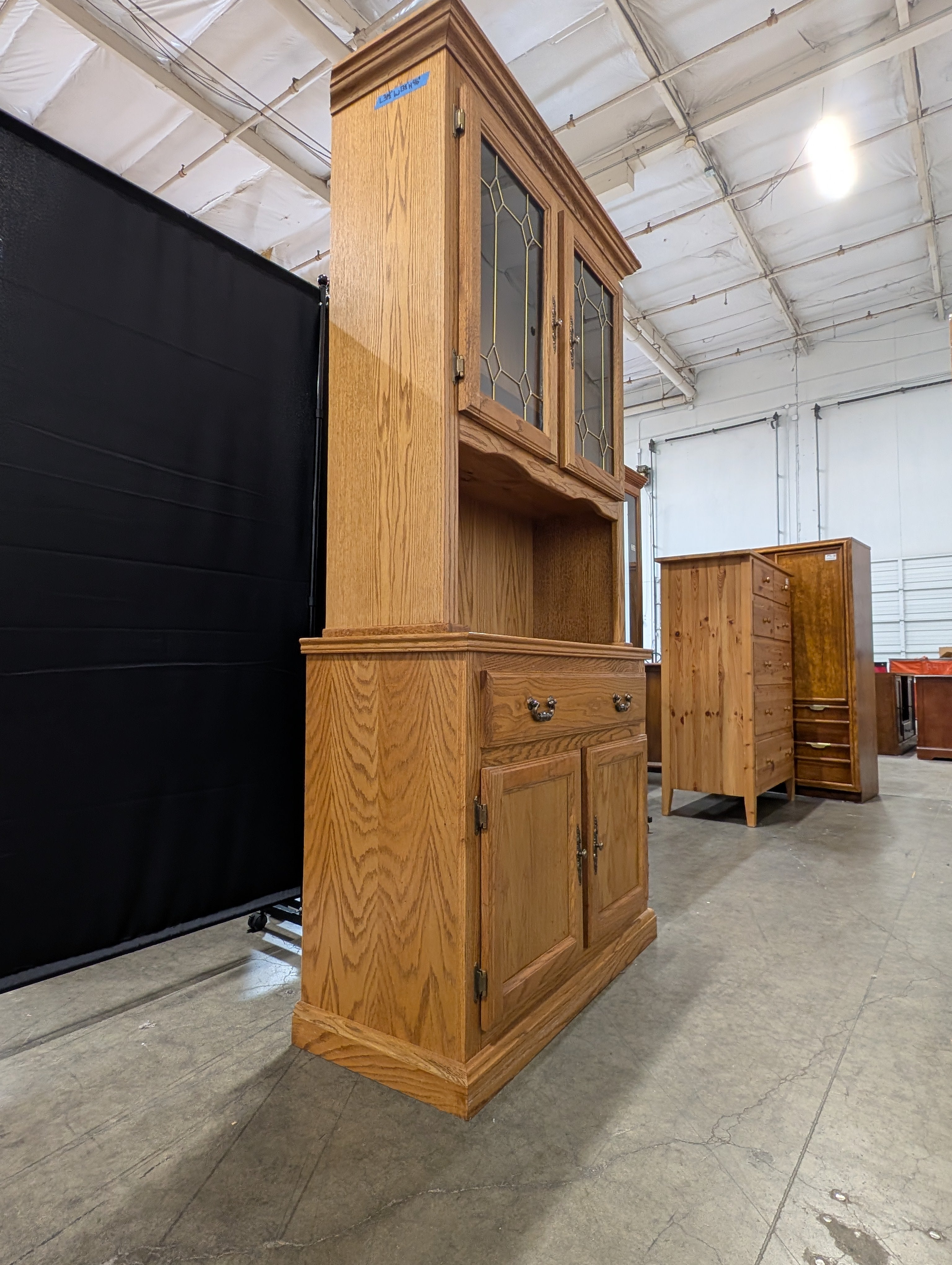Traditional Brown Wood Storage Cabinet with Two Drawers