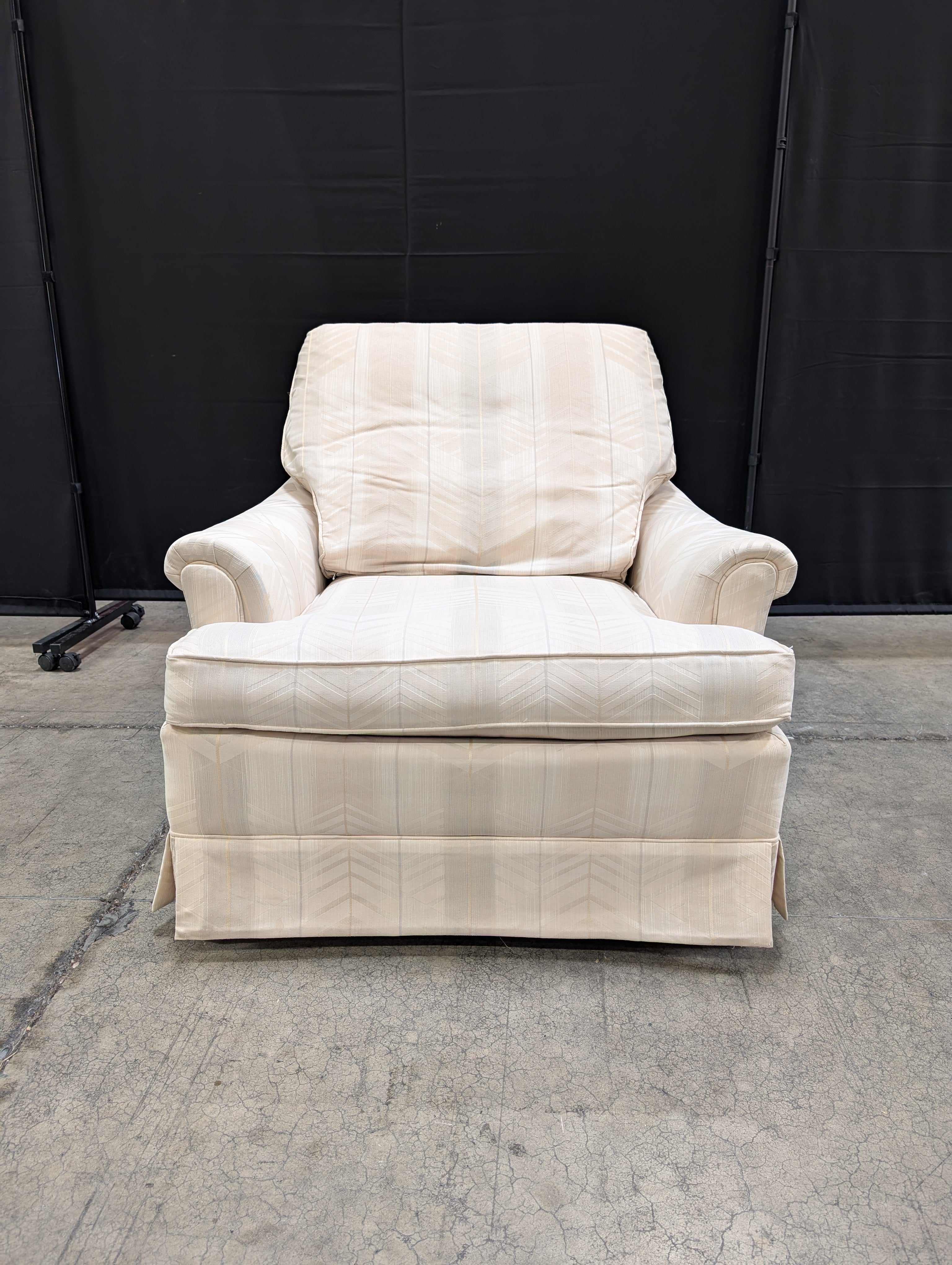 Upholstered Club Chair with Geometric Pattern