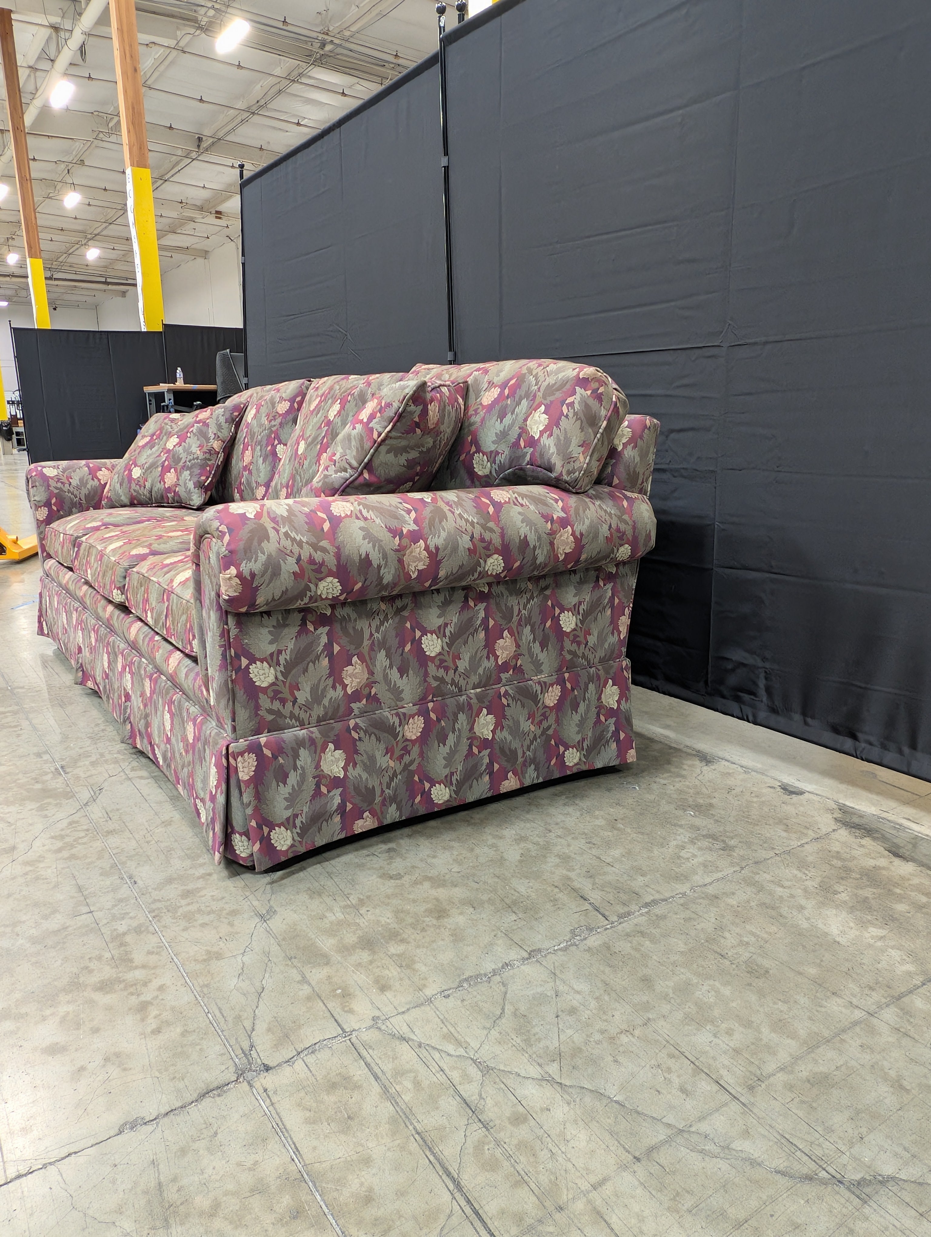Valley furniture Upholstered Three-Seater Sofa with Botanical Pattern