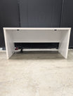 Modern White Home Office Desk with Curved Front