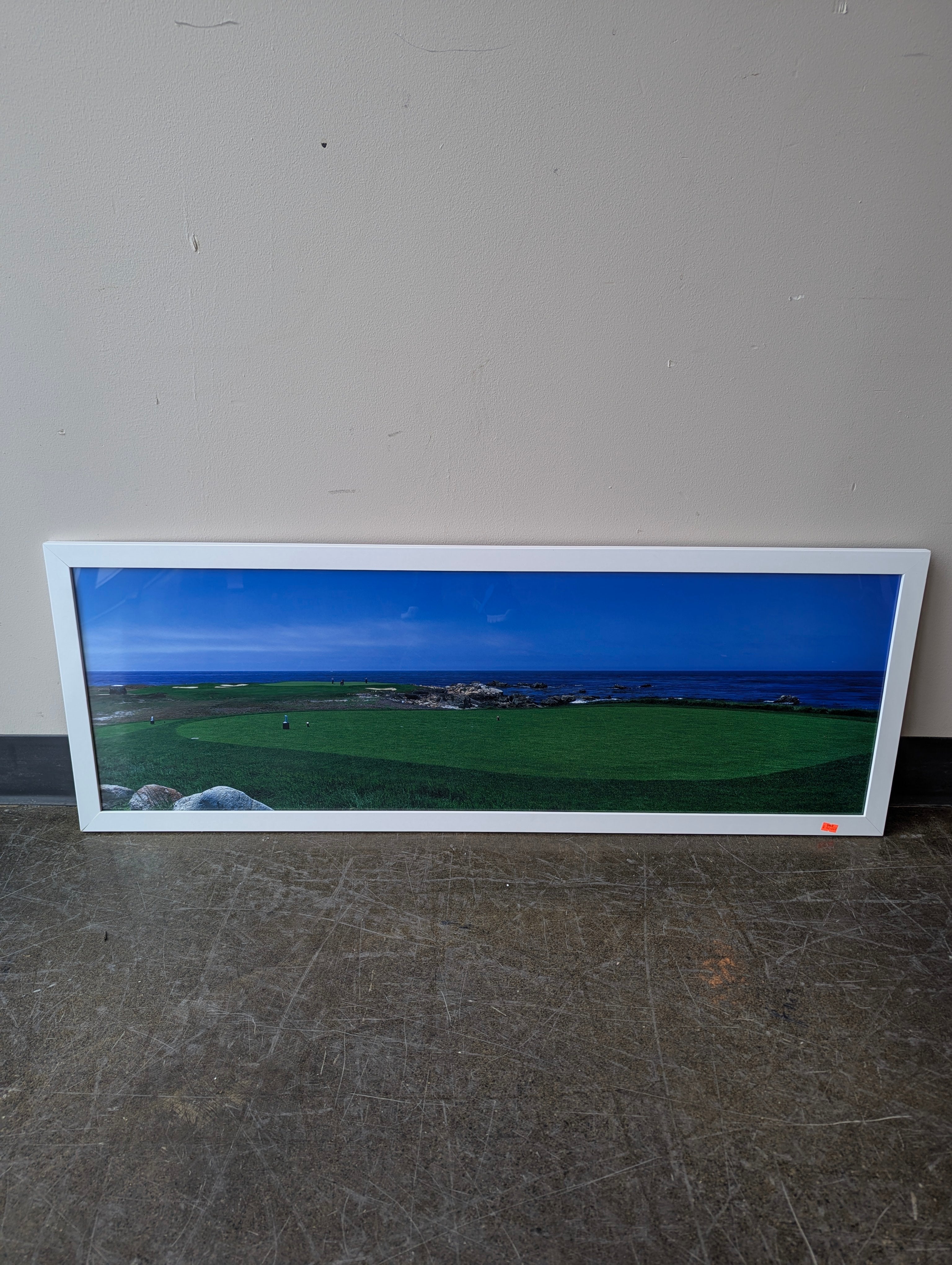 Scenic Golf Course Ocean View Framed Wall Art