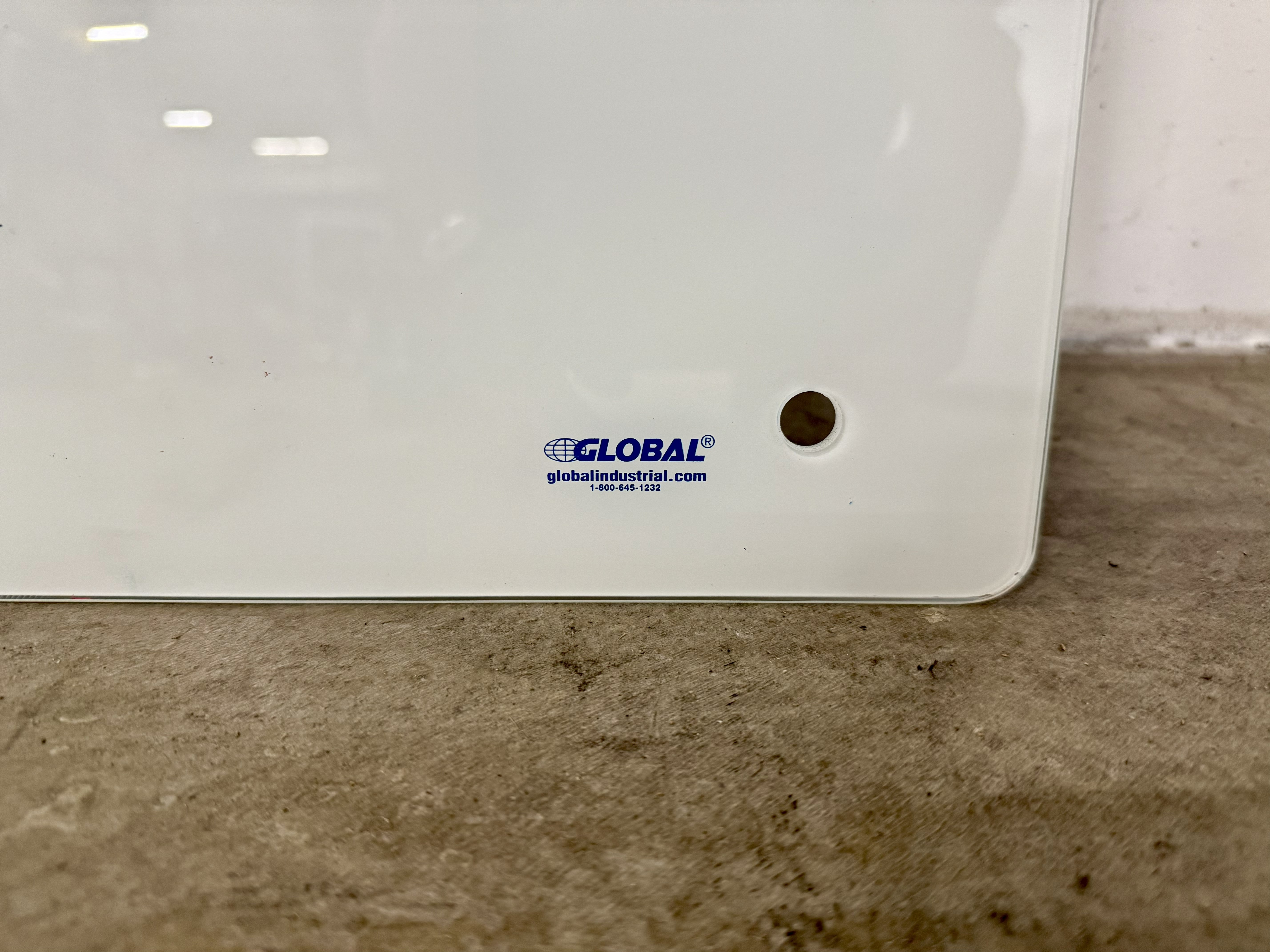 Global Industrial Magnetic Glass Dry Erase Board, 3 Foot x 4  Foot, Frameless White Tempered Glass